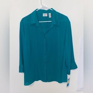 Covington Women's Turquoise Button-Down Shirt